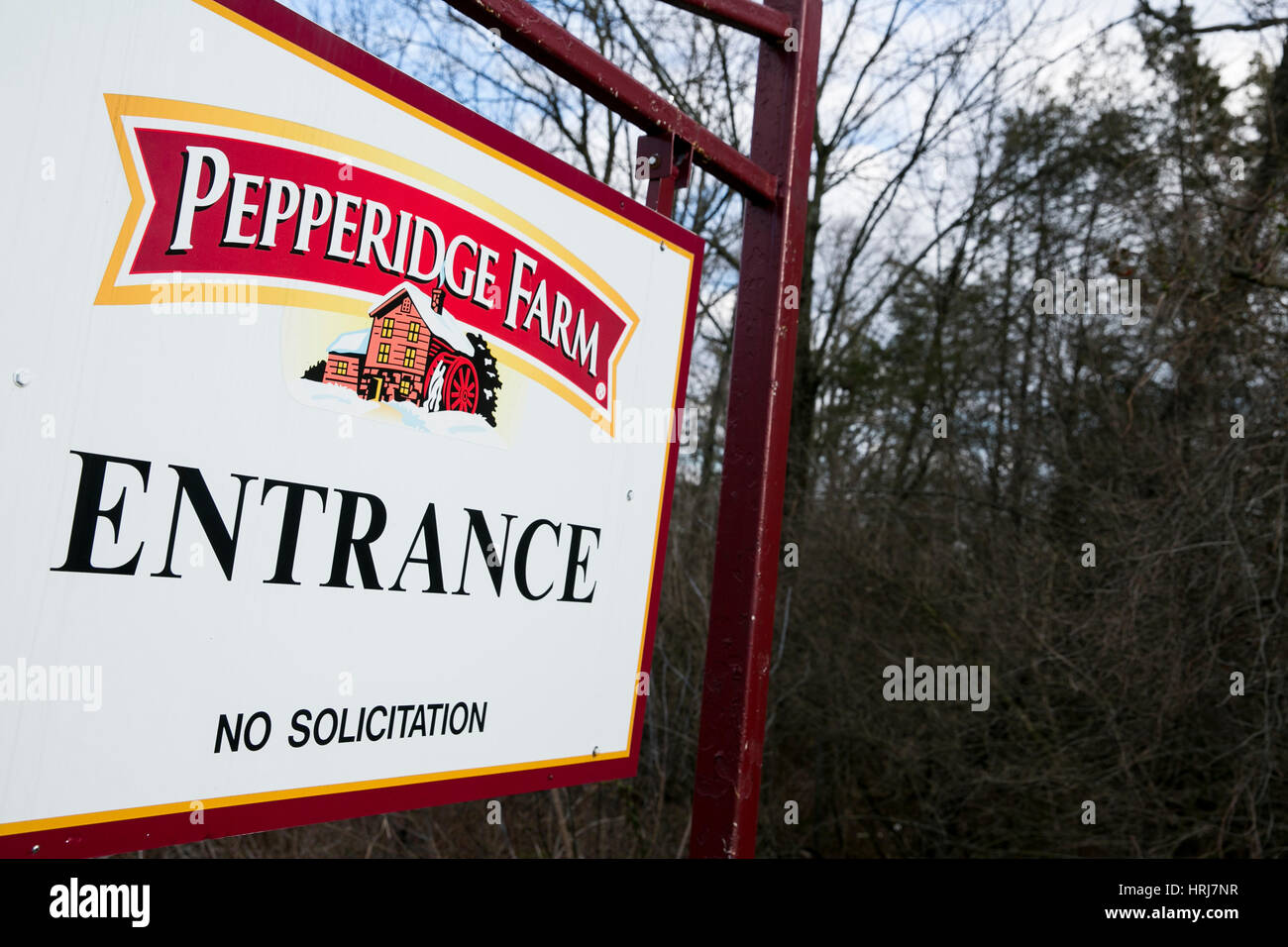 A logo sign outside of a facility occupied by Pepperidge Farm in Denver, Pennsylvania on February 26, 2017. Stock Photo