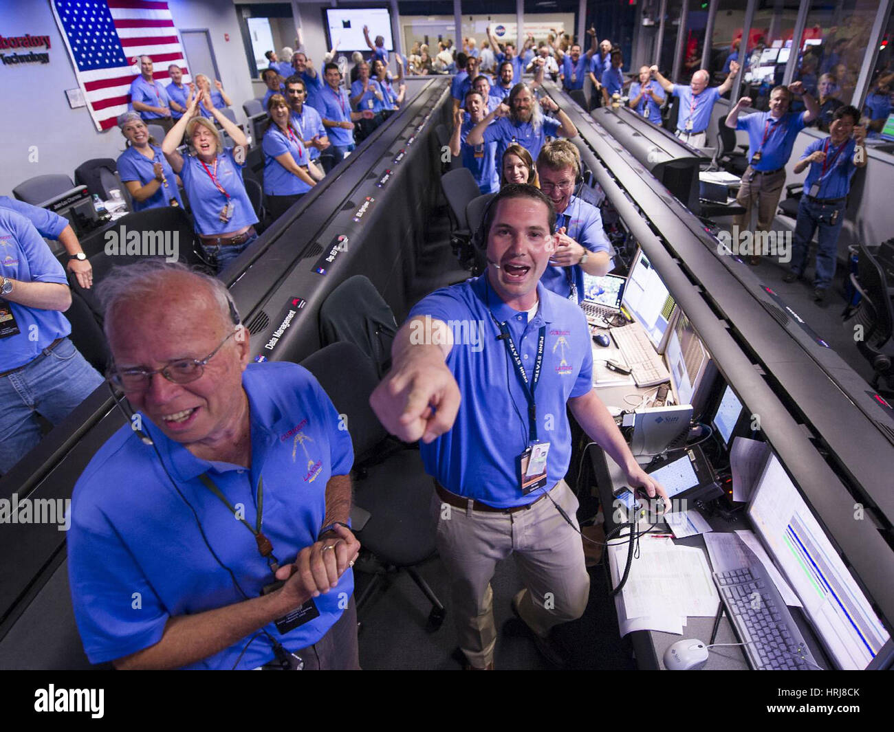 Celebrating Curiosity Rover Landing on Mars Stock Photo