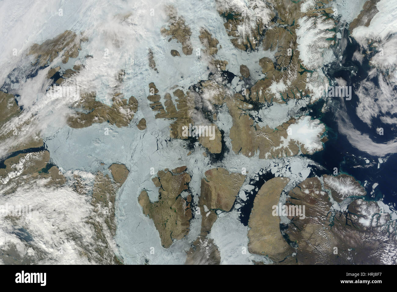 Sea Ice Retreats in the Northwest Passage Stock Photo