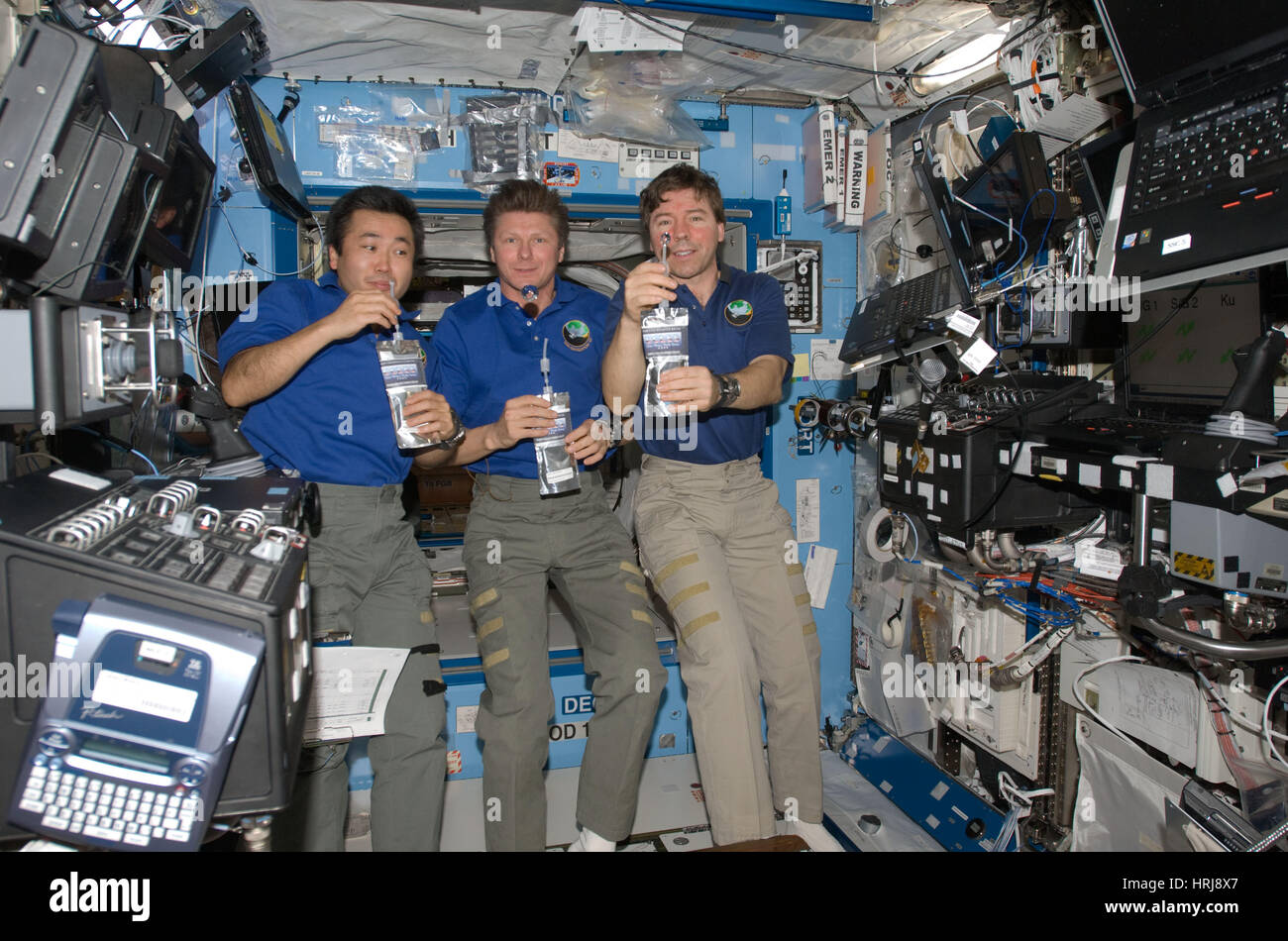 Drinking Purified water at the ISS Stock Photo Alamy