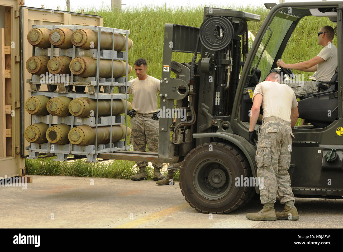 Loading Old Munitions, Kunsan Air Base Stock Photo
