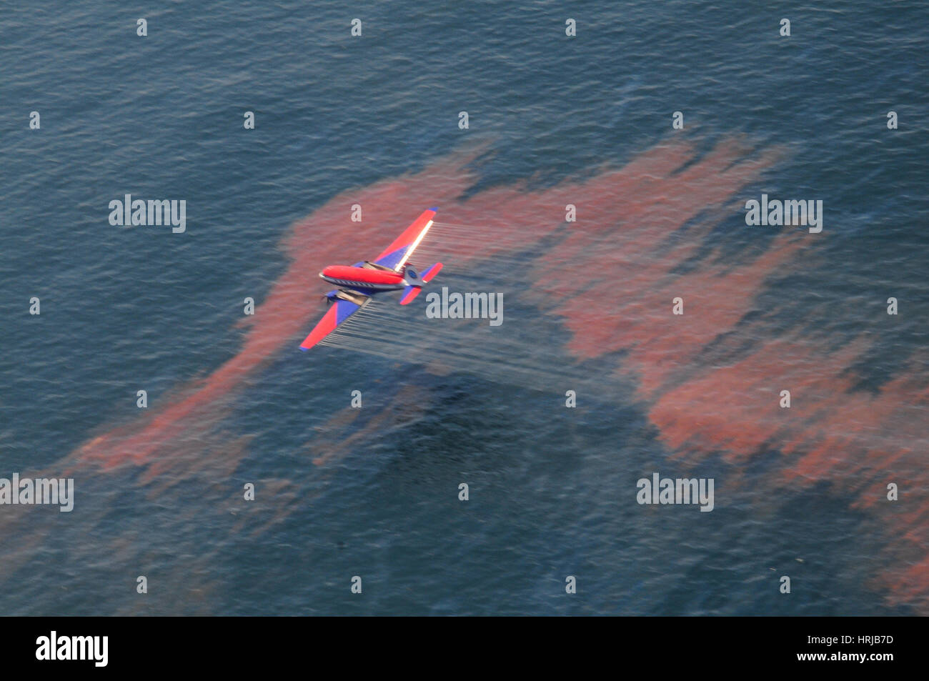 Oil dispersant operations Stock Photo