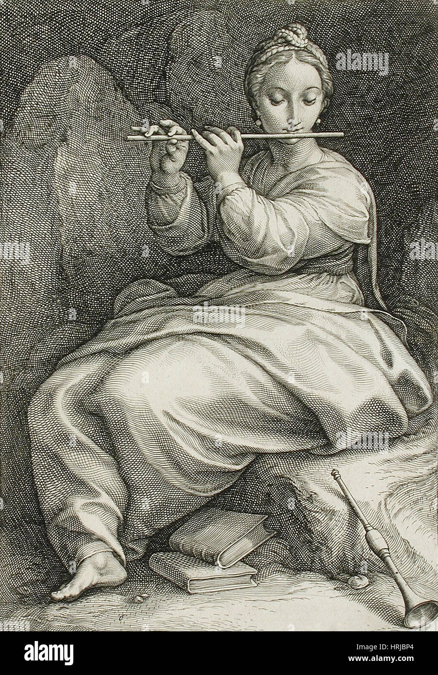 Euterpe, Greek Muse of Music Stock Photo