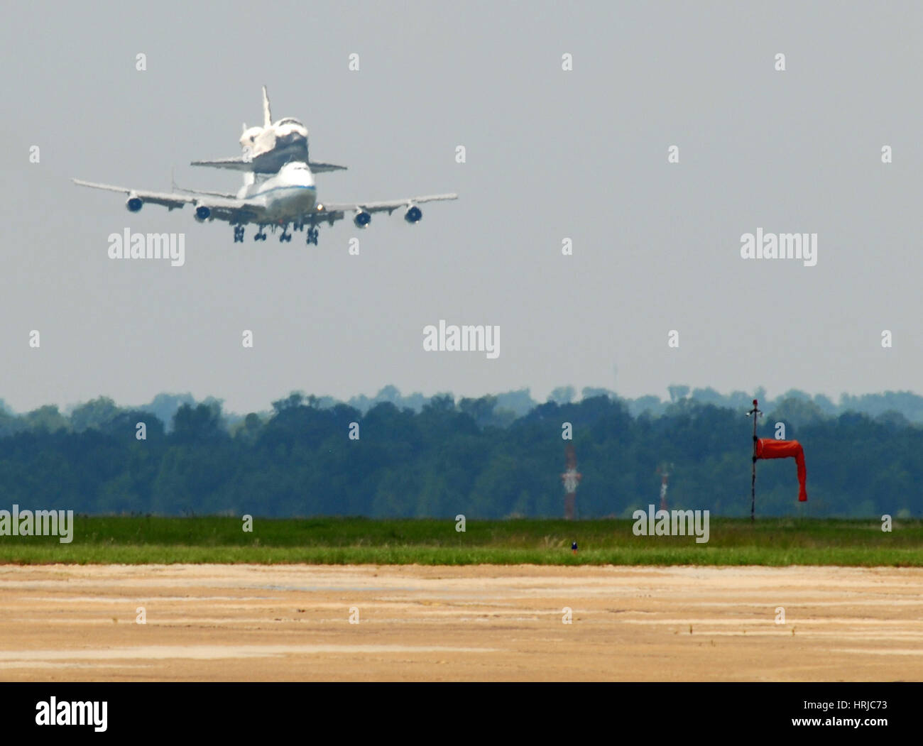 747 Carrying Space Shuttle Stock Photo