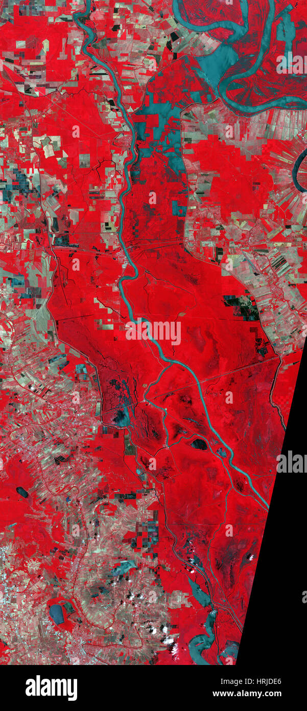 Morganza Floodway, ASTER Image, 2011 Stock Photo