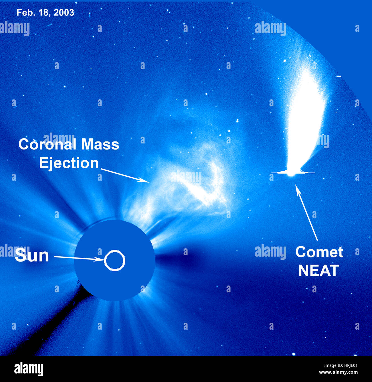 Comet NEAT, LASCO, 2003 Stock Photo