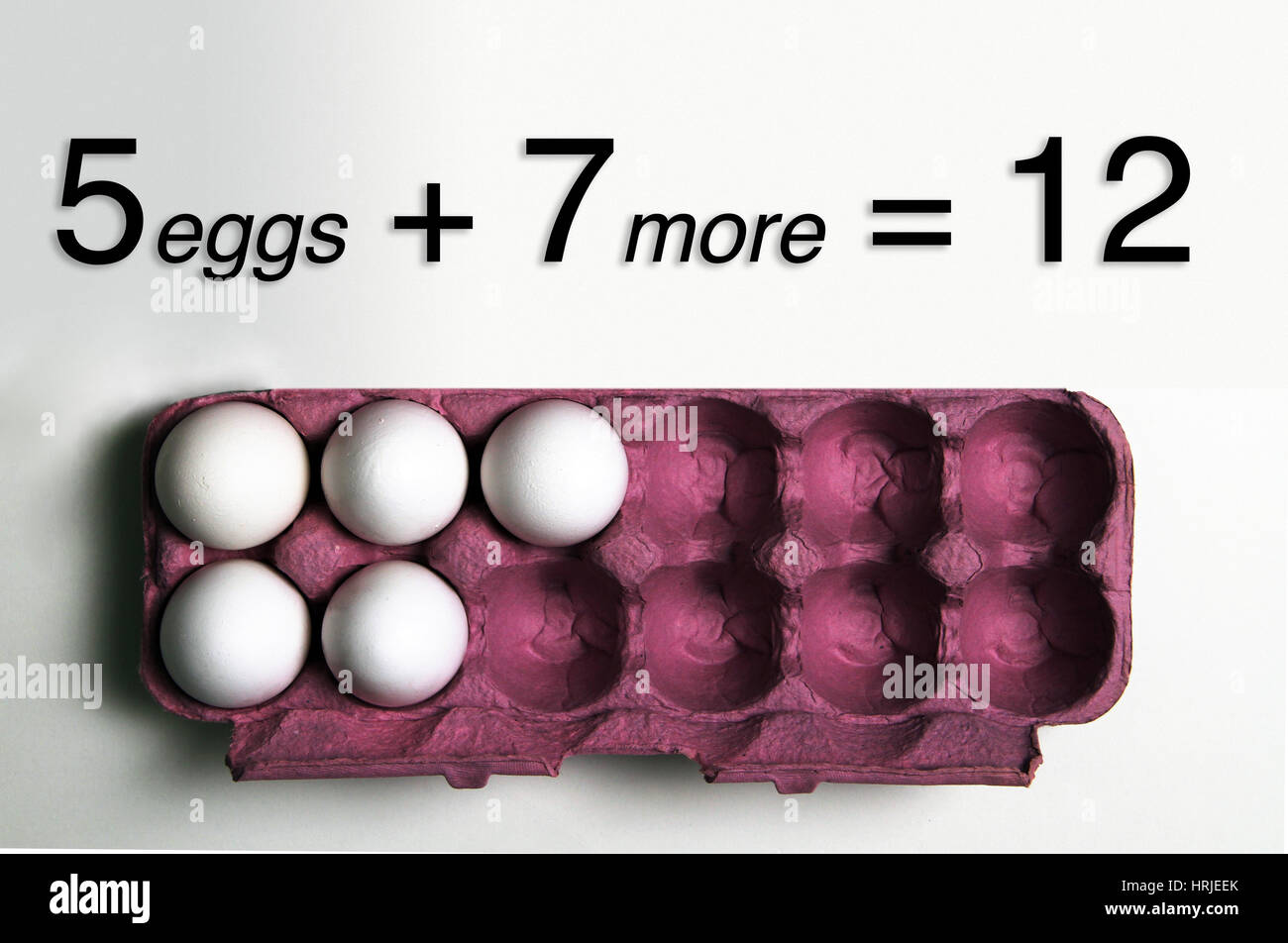 Egg Addition Stock Photo