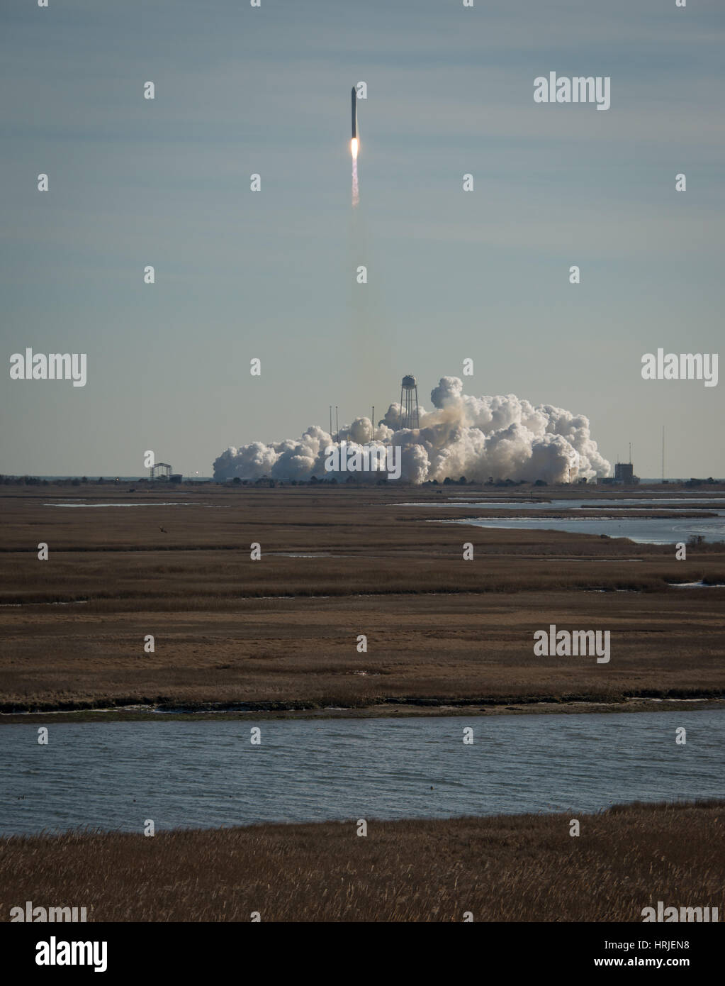 Orbital-1 Mission Antares Launch Stock Photo