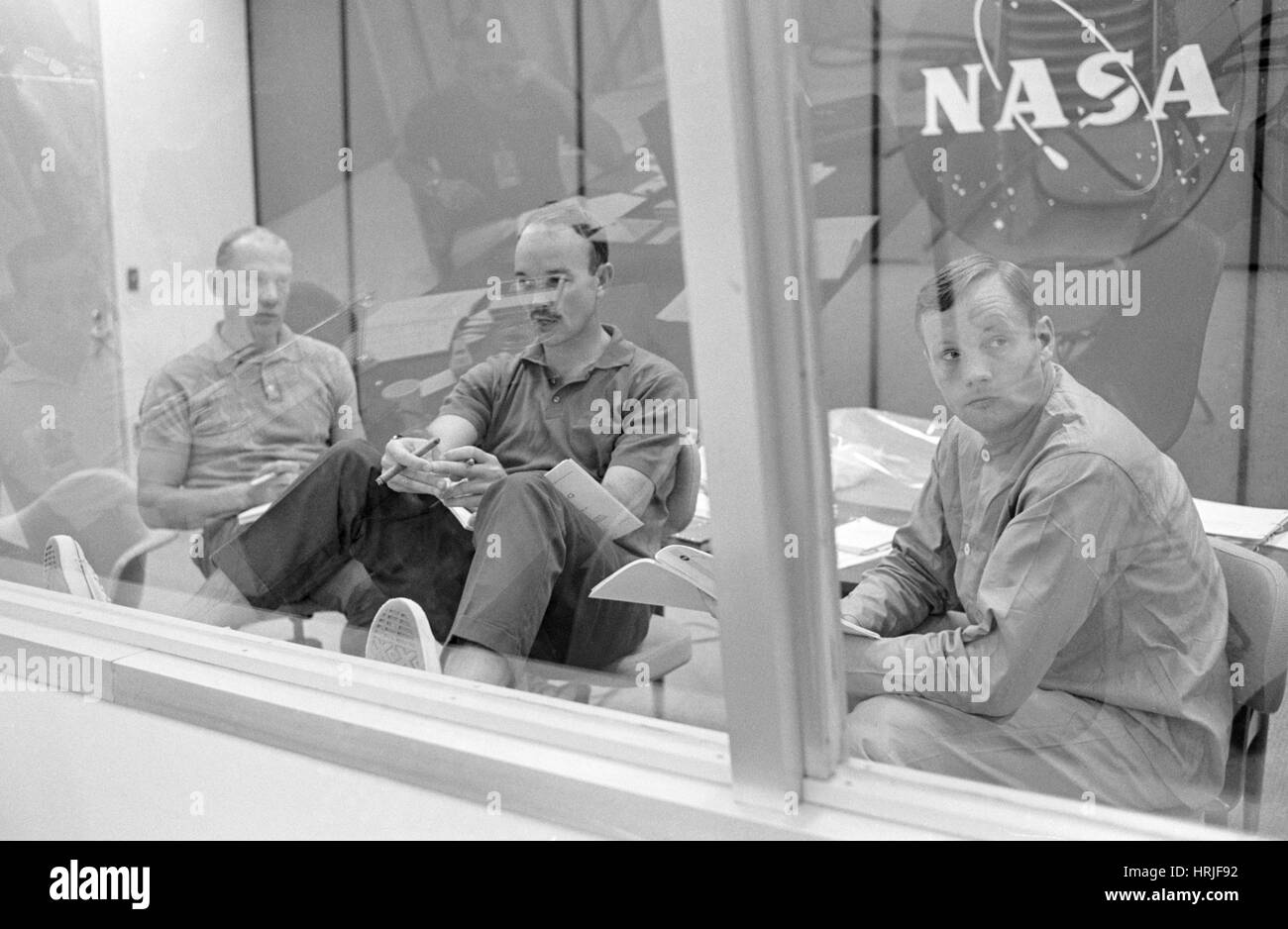 Apollo 11 Crew, Postflight Debriefing, NASA Stock Photo