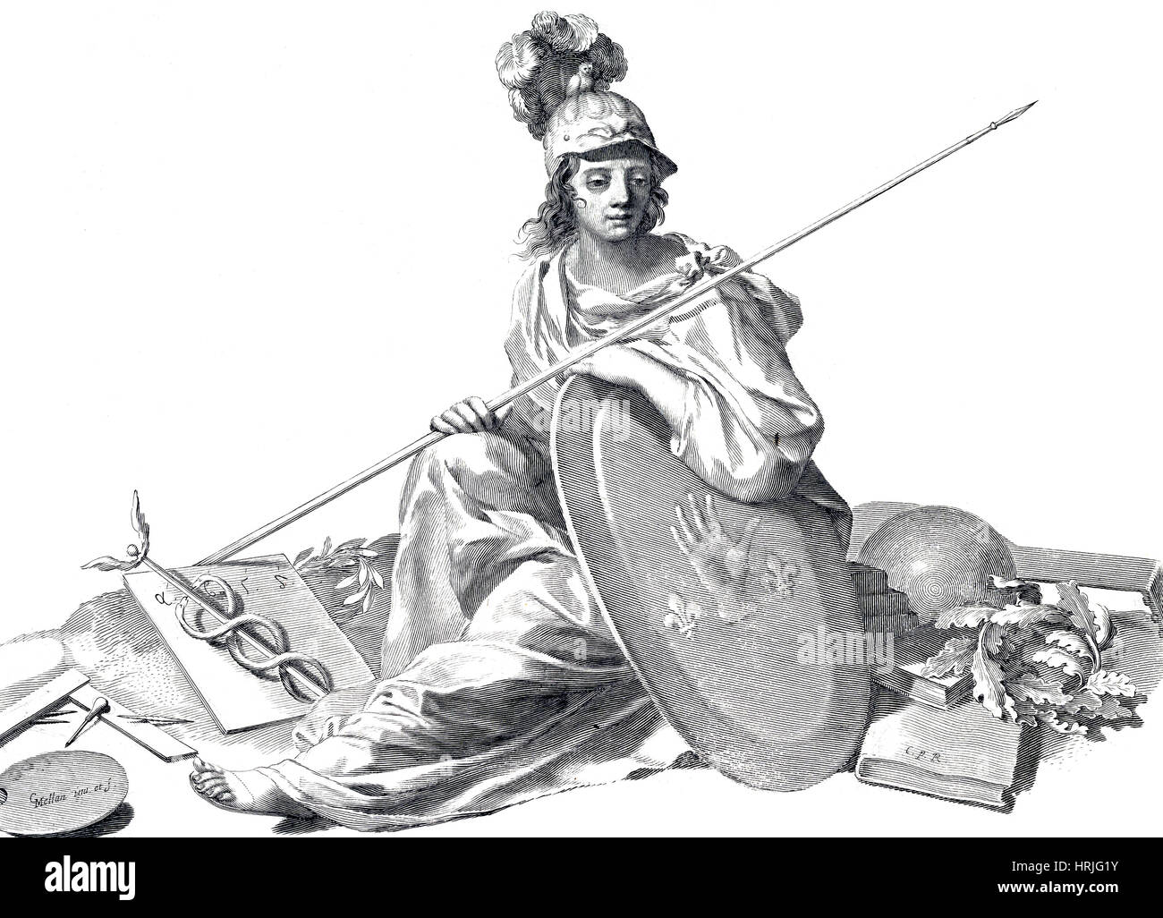 Minerva, Roman Goddess of Medicine Stock Photo