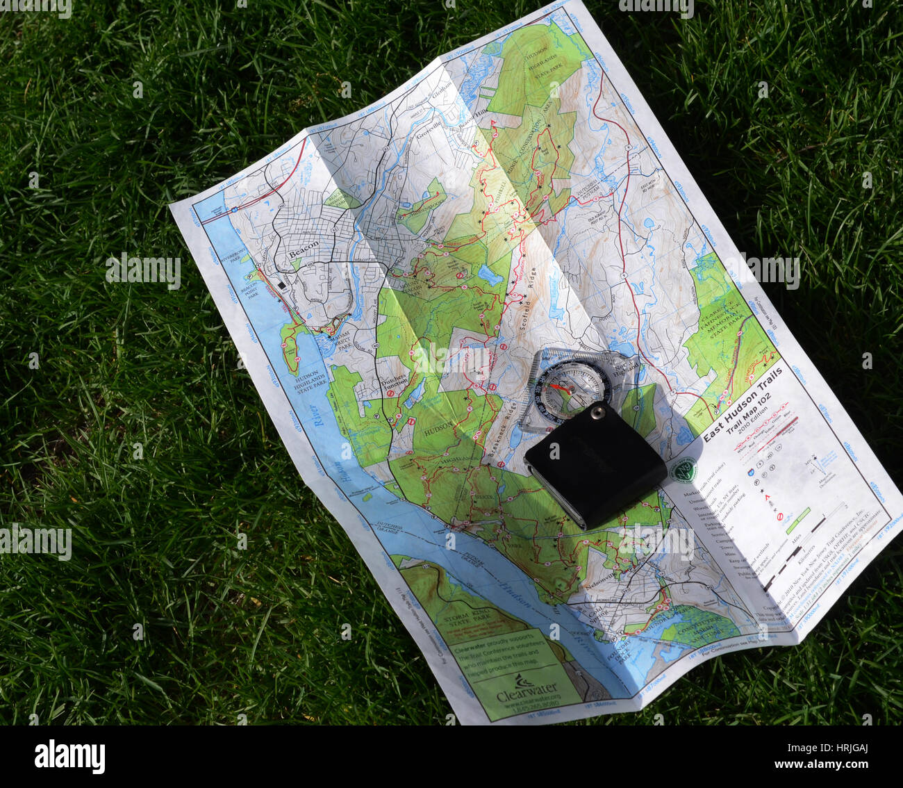 Compass and Map Stock Photo Alamy