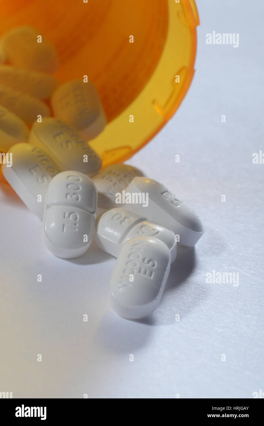 Prescription Medication, Vicodin 7.5-300 MG Stock Photo