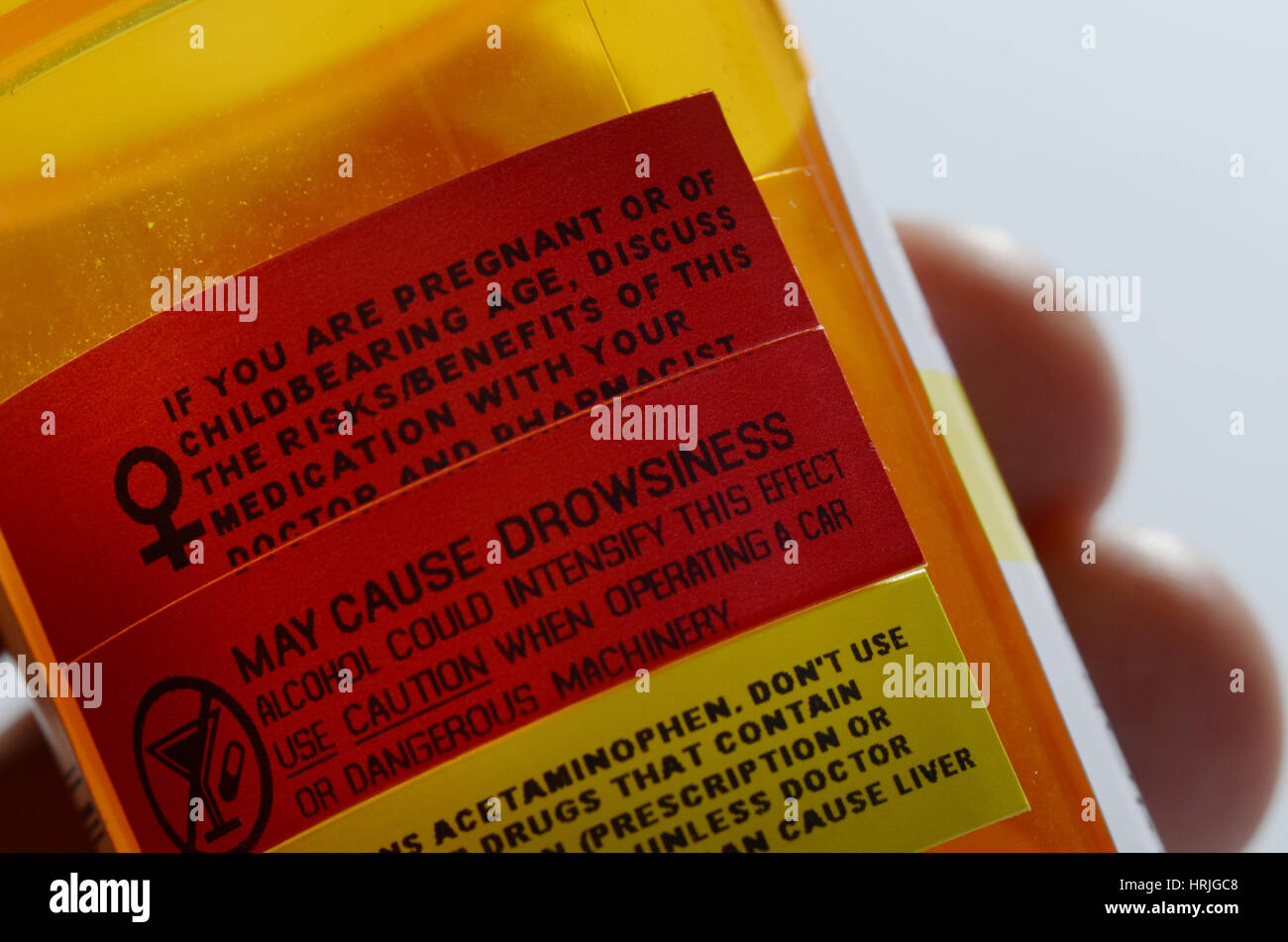 Medication Warning Label Stock Photo - Alamy