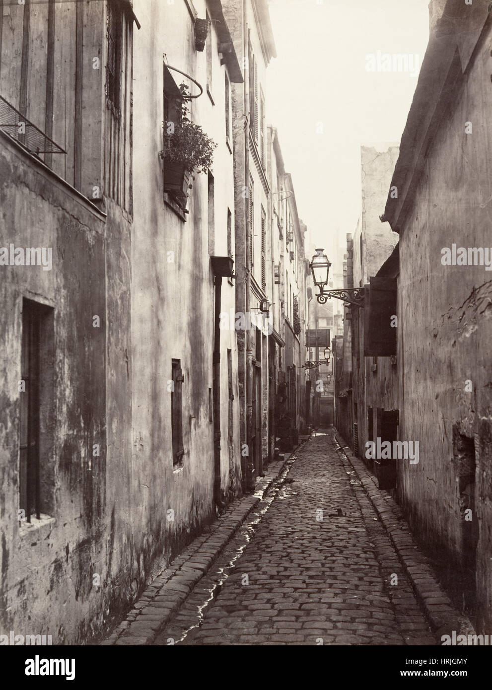 Paris Dead End Street, Charles Marville, 1860s Stock Photo
