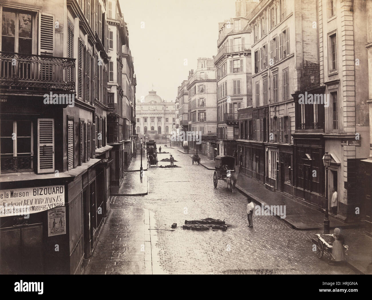 Paris Street Scene, Charles Marville, 1865 Stock Photo. 