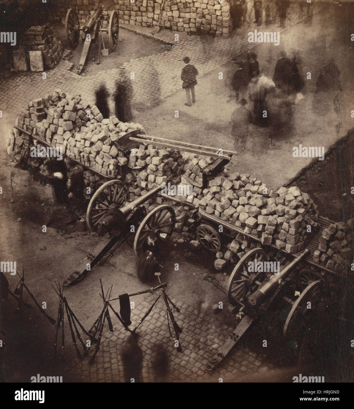 Paris Commune Barricades, 1871 Stock Photo