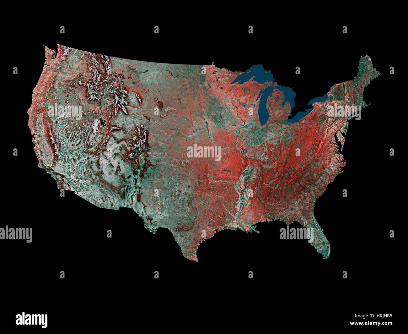 United States AVHRR Mosaic, 1986 Stock Photo - Alamy