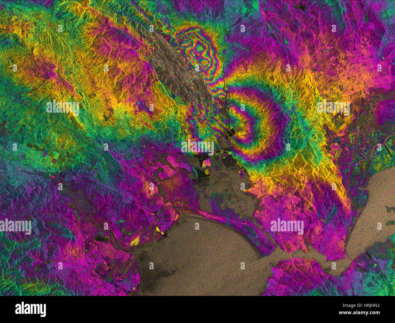 Interferogram of Napa Valley Earthquake 2014 Stock Photo Alamy