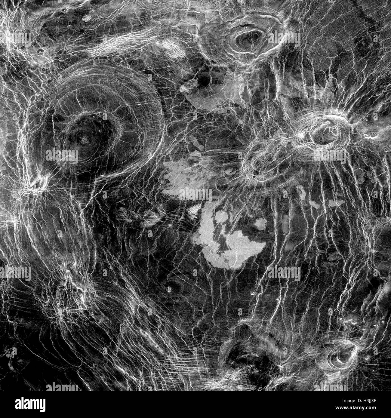 Arachnoids on Venus, Magellan Radar-Mapping, 1991 Stock Photo
