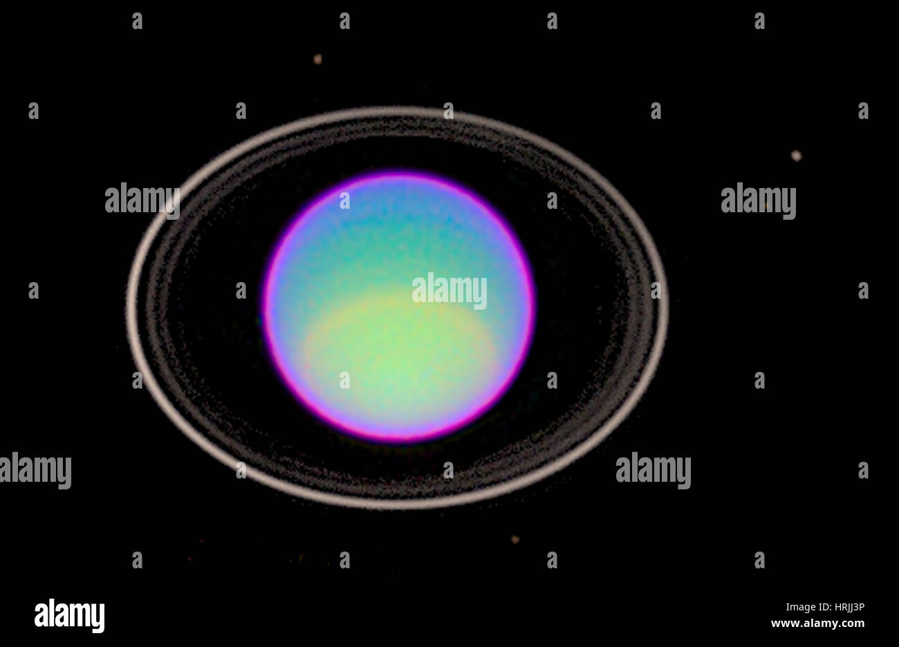 Hazy Layers on Uranus, HST, Infrared Stock Photo