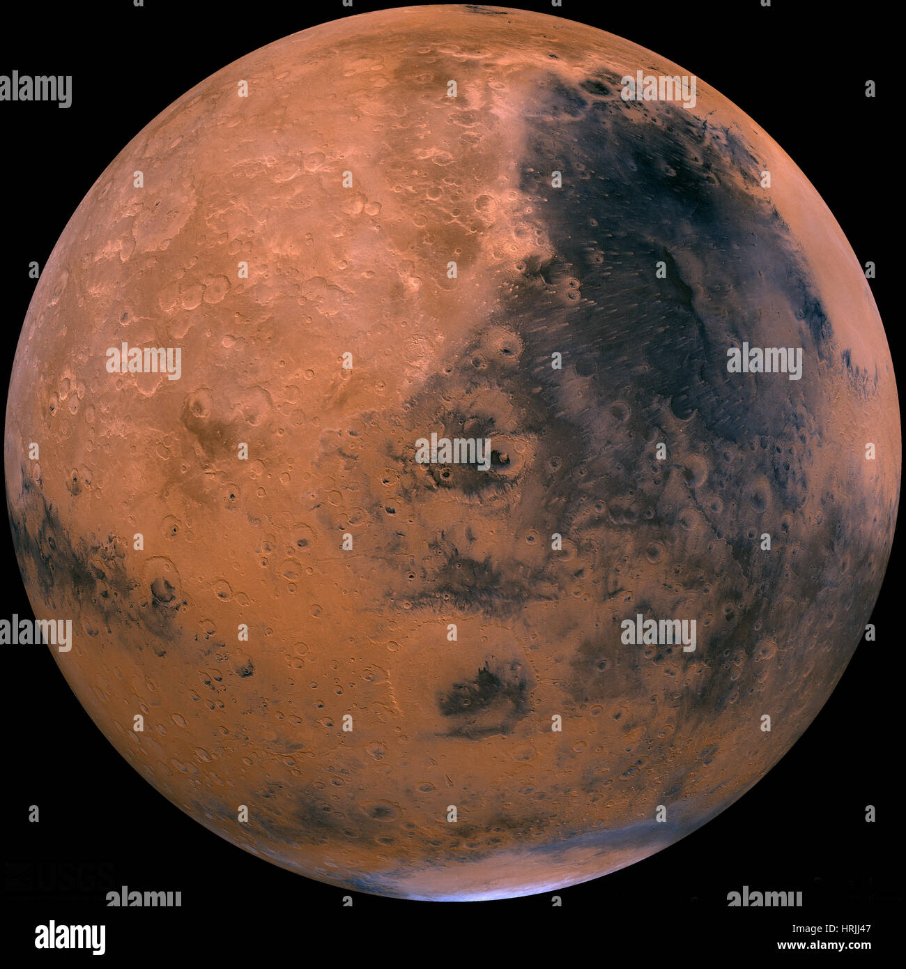 Mars, Syrtis Major Hemisphere, Viking Orbiter Mosaic Stock Photo