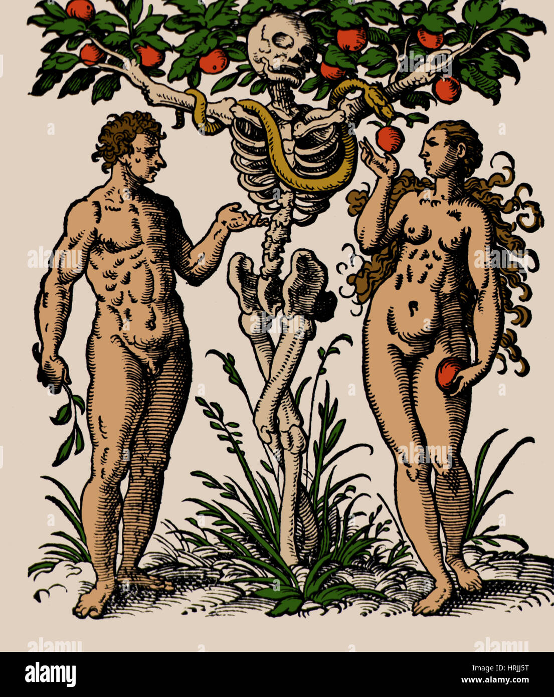 Garden of Eden, Adam and Eve, 1580 Stock Photo