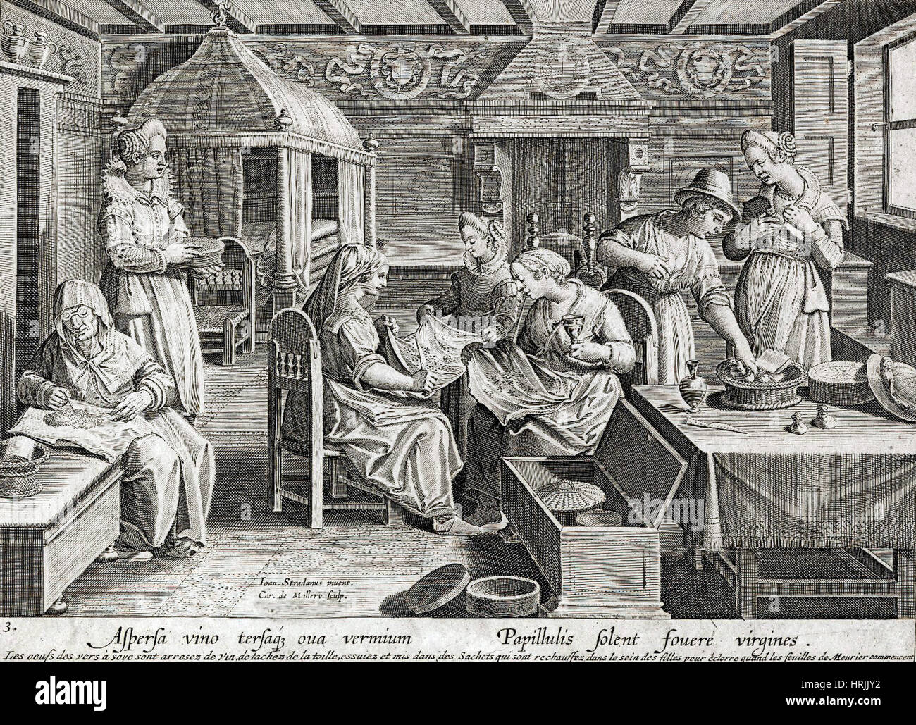 Silk Making, 16th Century Stock Photo