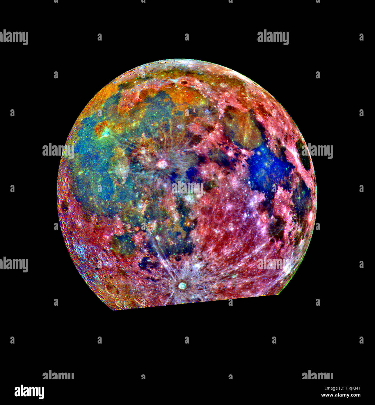 Moon, False-Color Mosaic Stock Photo