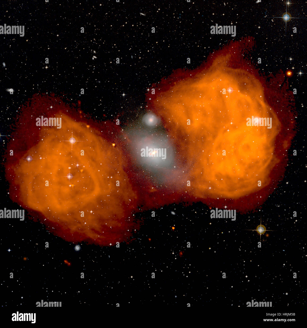 Radio Galaxy, Fornax A, NGC 1316 Stock Photo