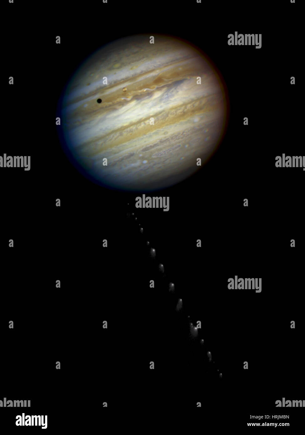 Comet Shoemaker-Levy 9 Approaches Jupiter, 1994 Stock Photo
