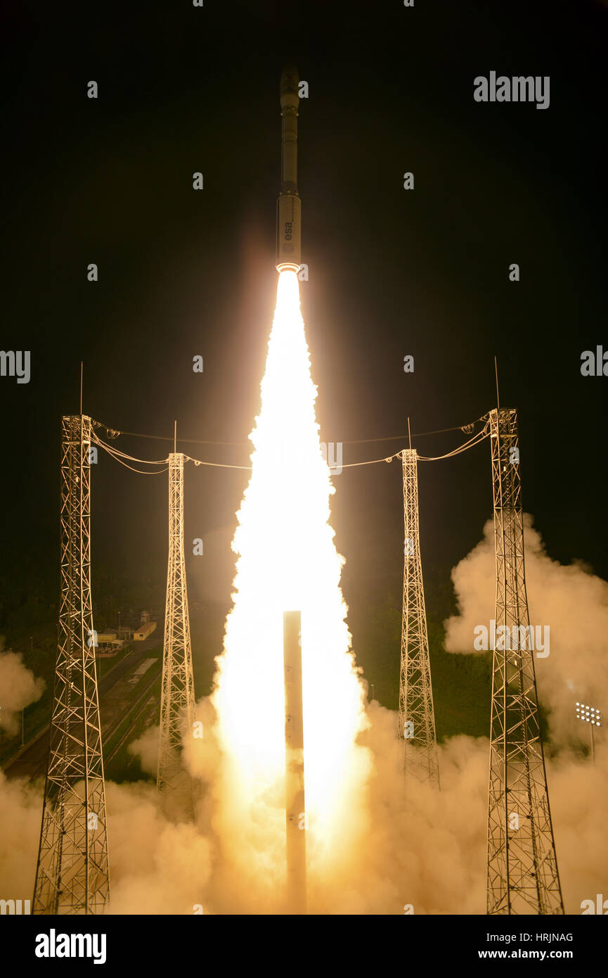 Liftoff of Vega VV06 with LISA Pathfinder, 2015 Stock Photo