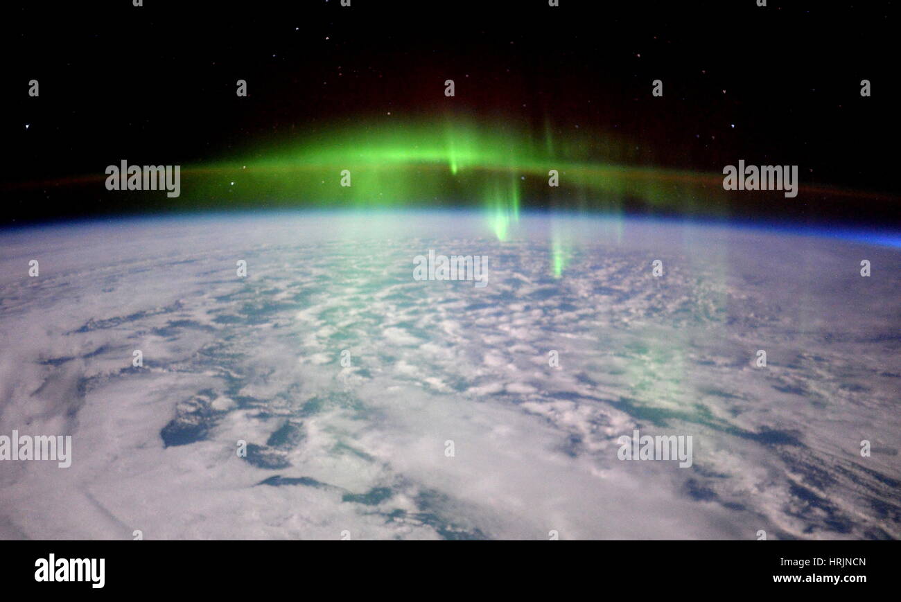 Aurora Borealis, ISS Image, 2016 Stock Photo