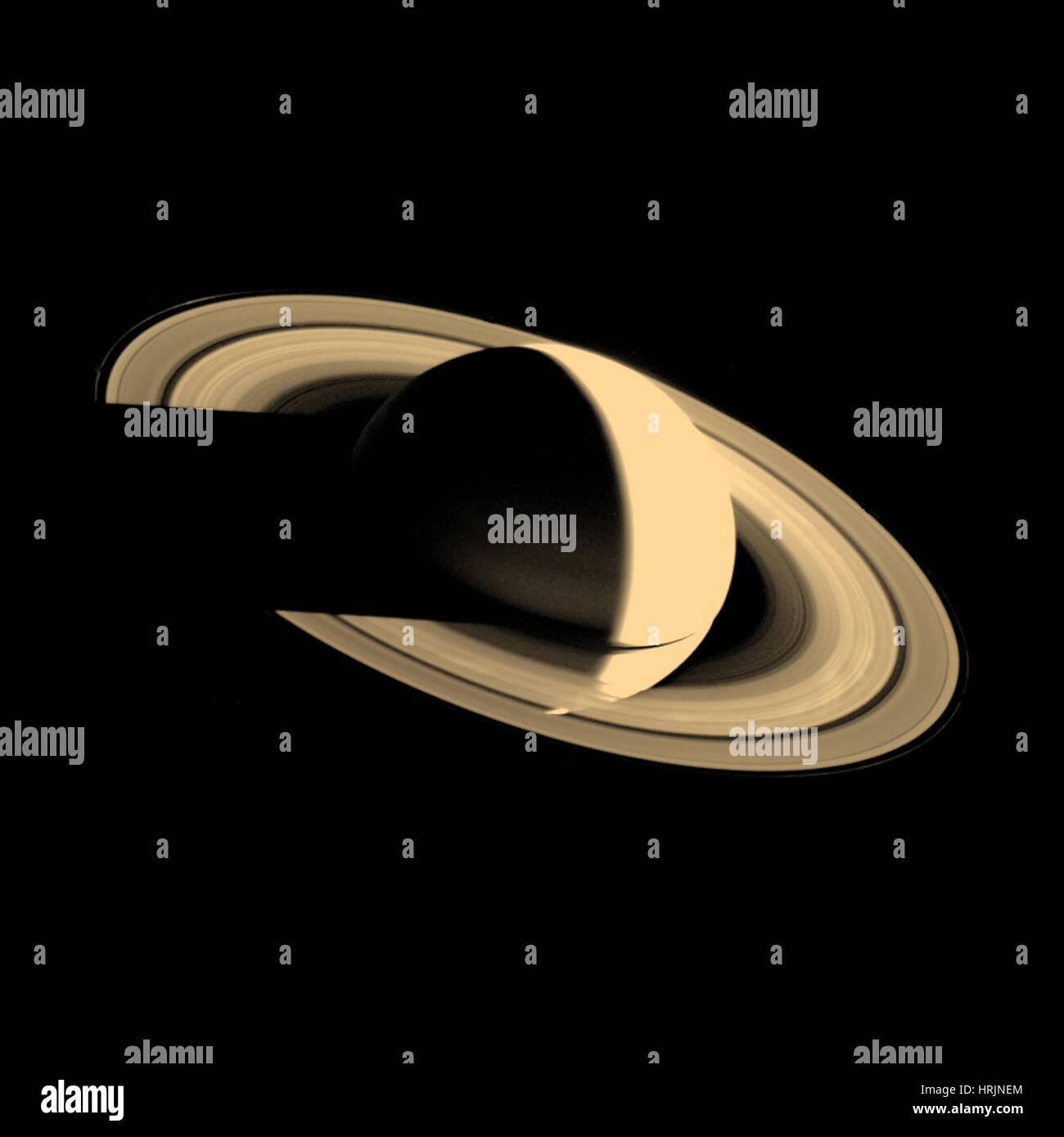 Saturn, Voyager 1 Image Stock Photo