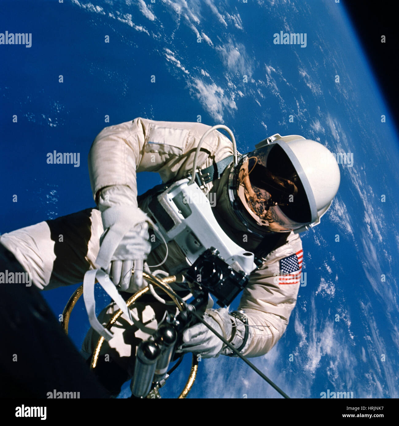 First American Spacewalk, Astronaut Ed White, 1965 Stock Photo