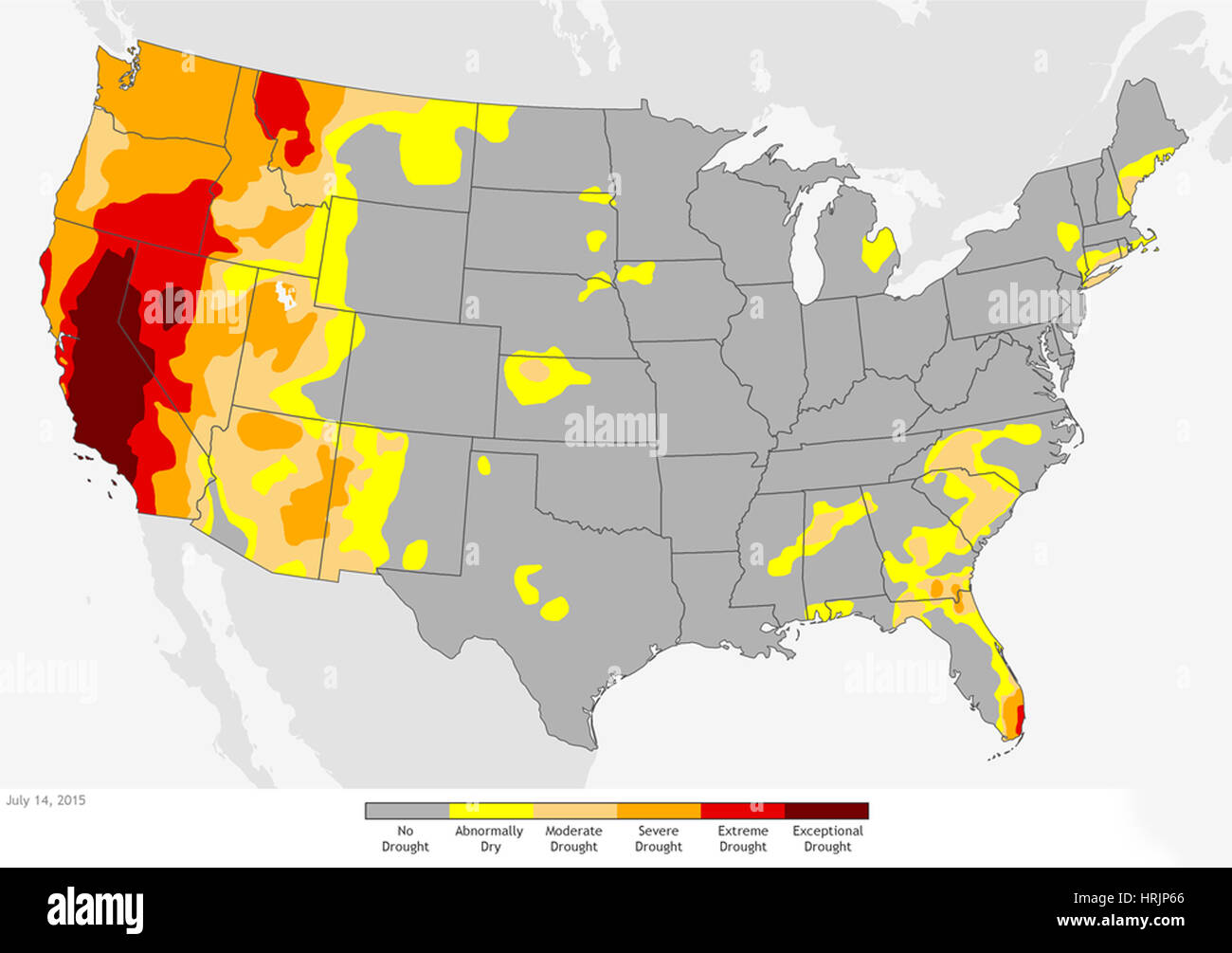 US Drought Map, 2015 Stock Photo Alamy