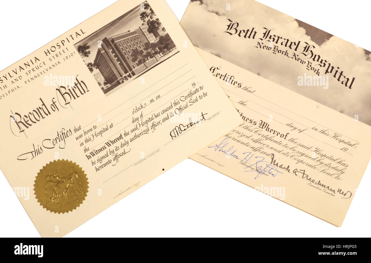 Birth Certificates Stock Photo