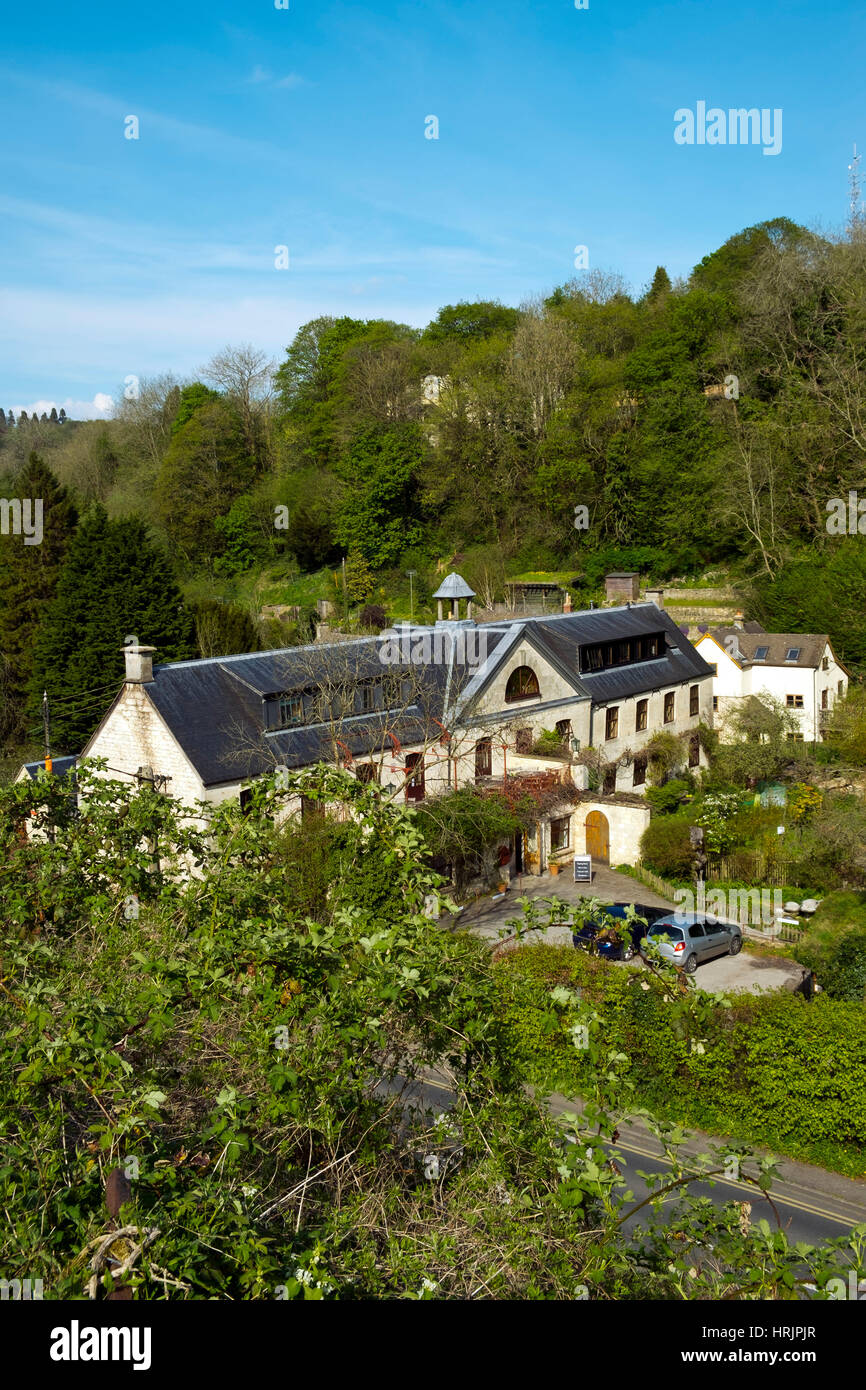 Nailsworth, England, UK - May 2016: Ruskin Mill is one of many historic mill buildings around Stroud, Gloucestershire, UK. It is now home to the Ruskin Mill Trust which operates five independent colleges, a specialist school and life-long residential and training provision for adults with learning difficulties and disabilities. Stock Photo