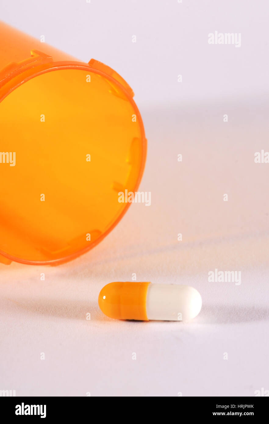 Strattera 18mg with Bottle Stock Photo