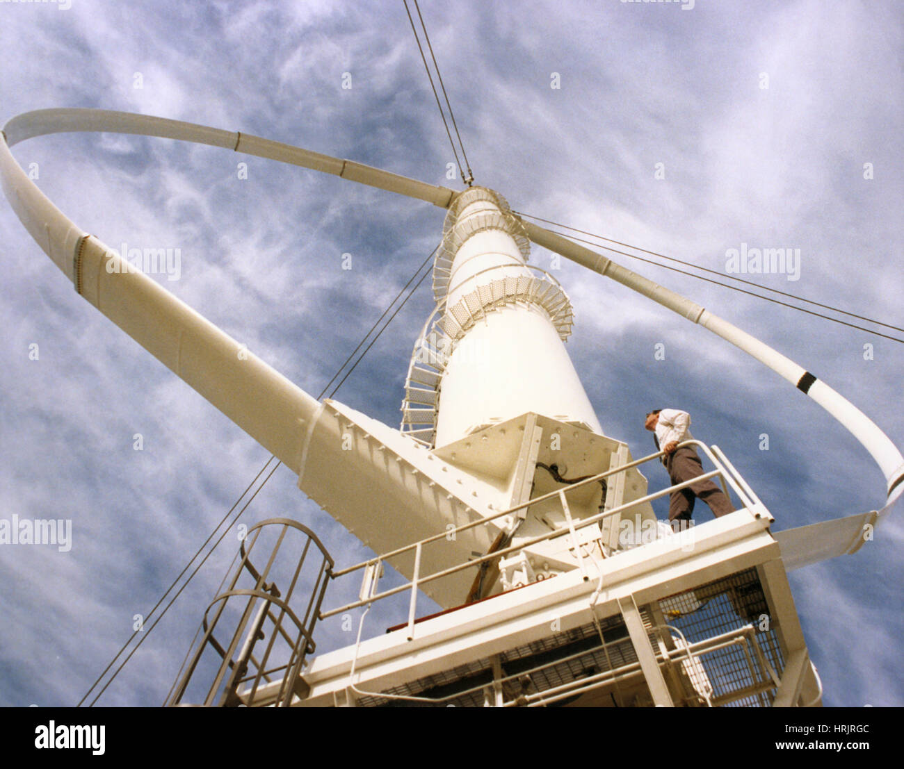 Vertical axis wind turbine near Bushland, Texas Stock Photo