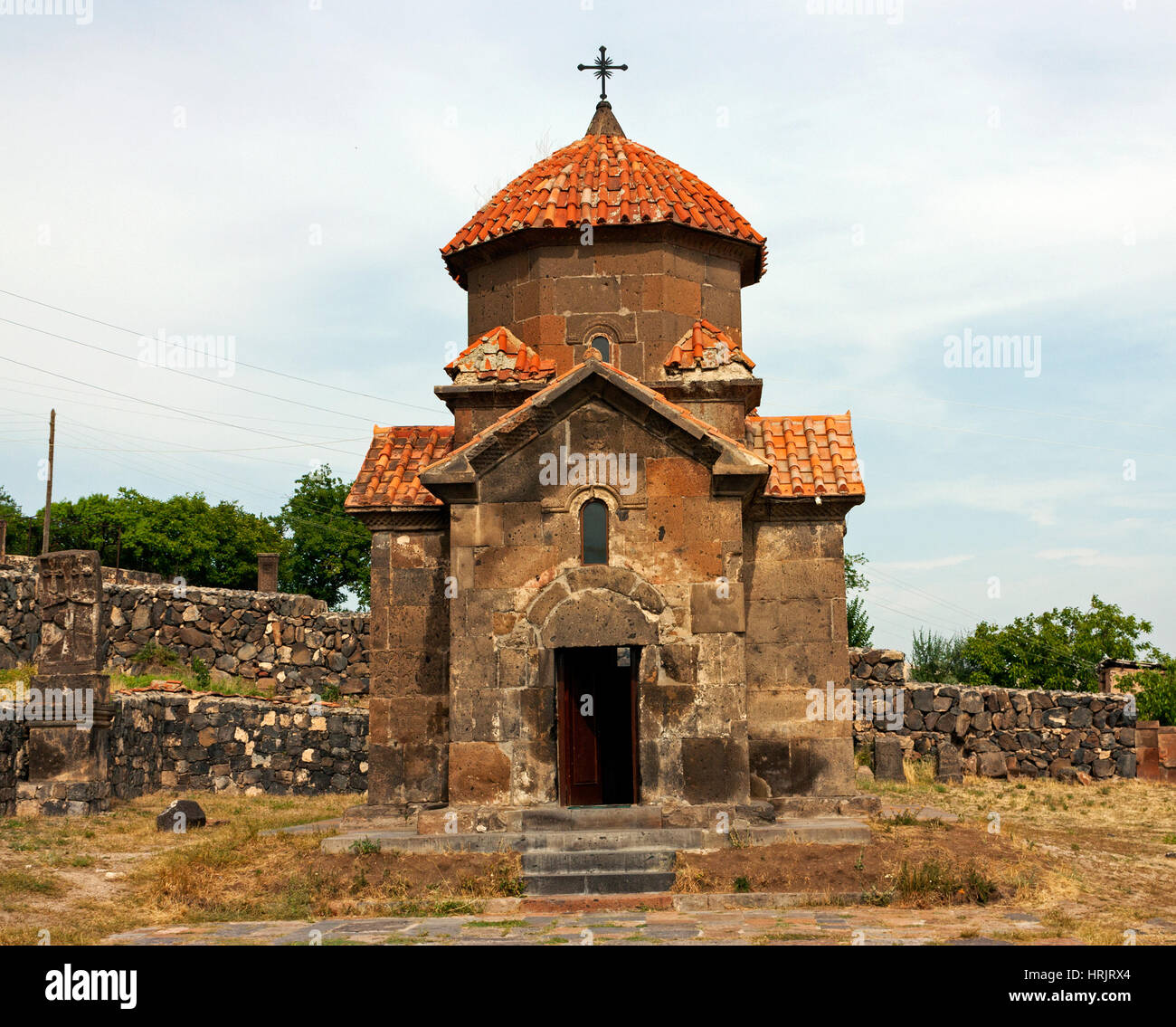 Ancient Karmravor Church at Ashtarak,Transcaucasia,Armenia Stock Photo