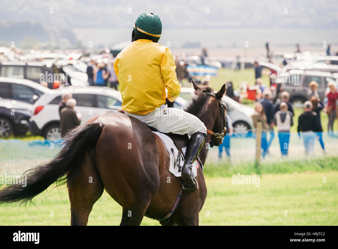 Rear view of a horse and jockey hi-res stock photography and images - Alamy