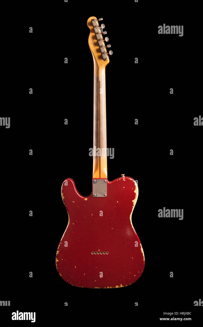 2008 Fender 1958 Reissue Red Sparkle Telecaster Electric Guitar Stock Photo