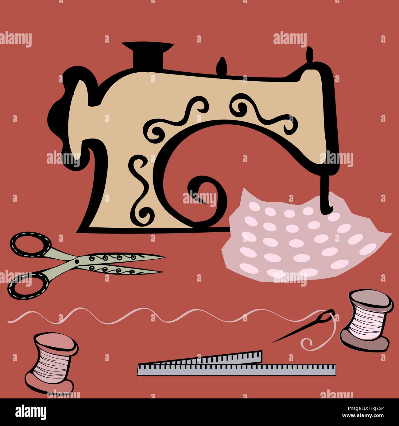 Sewing machine craft working table Stock Vector Image & Art Alamy