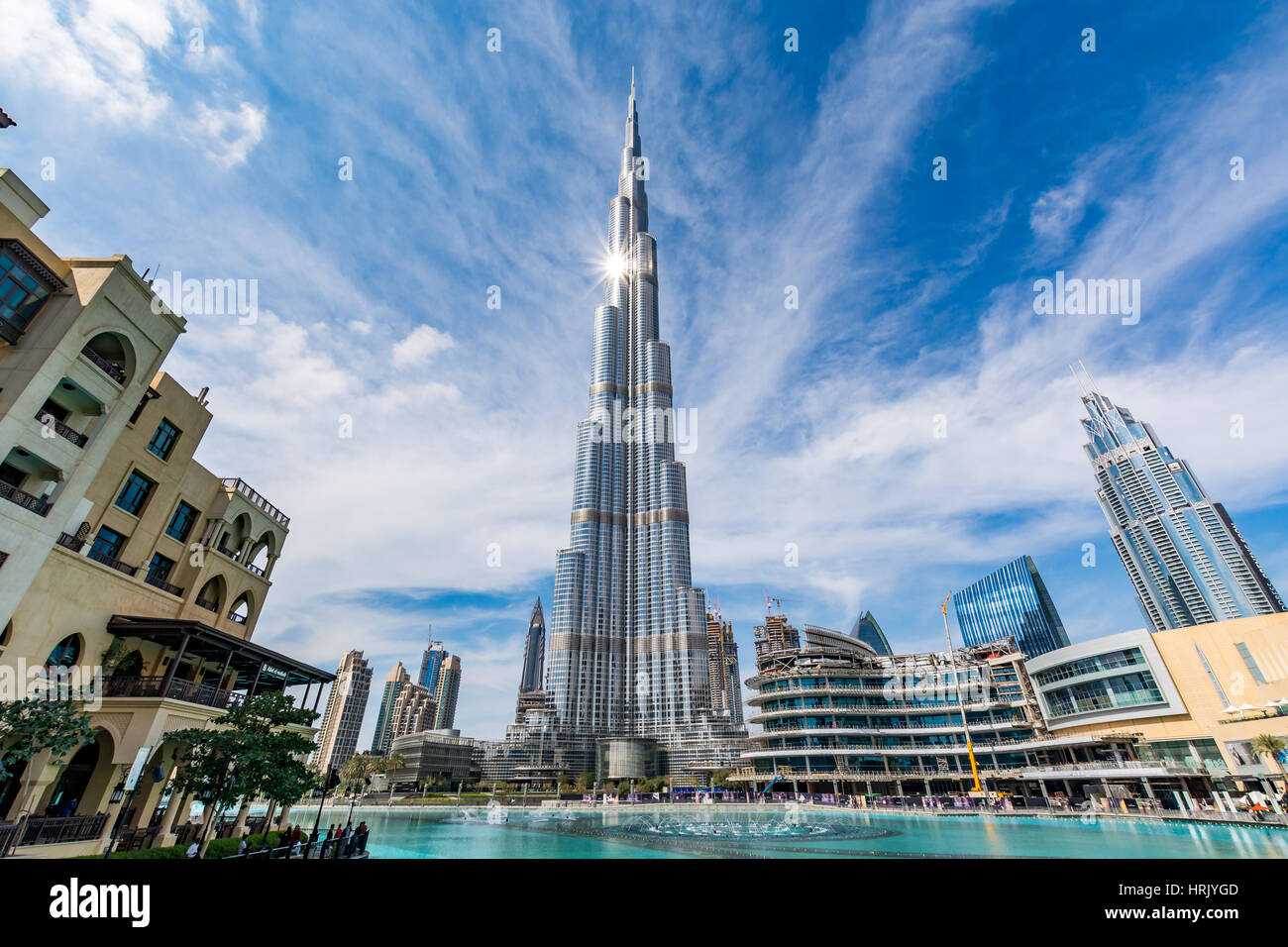 View of Burj Khalifa on a beautiful day, Dubai, United Arab Emirates Stock  Photo - Alamy
