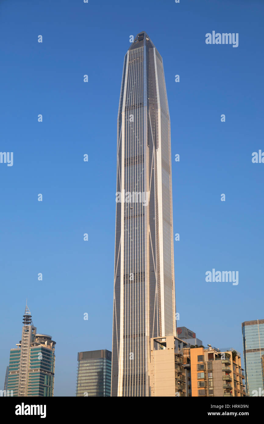 Ping An International Finance Centre (world’s 4th tallest building in 2017 at 600m), Futian, Shenzhen, Guangdong, China Stock Photo