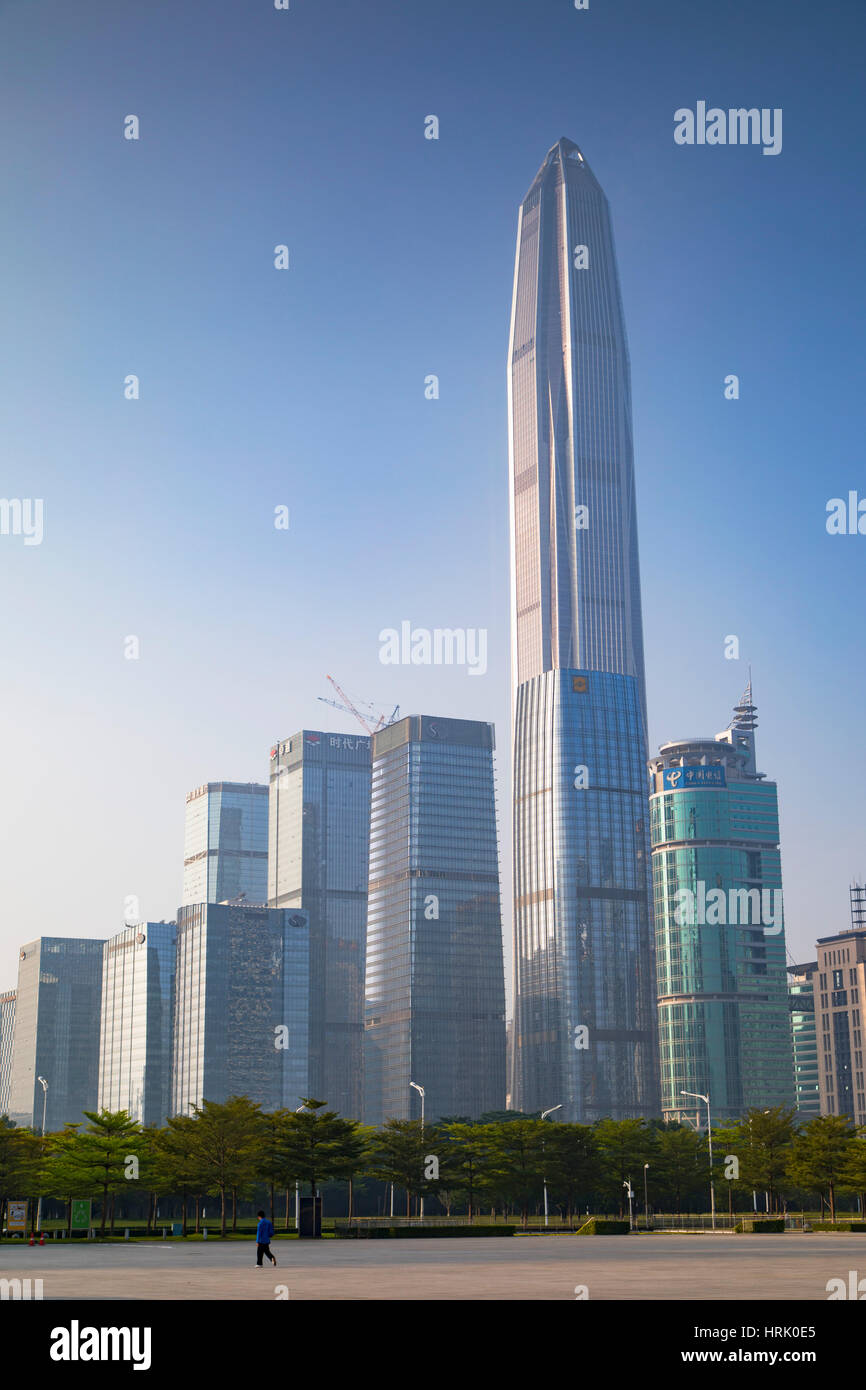 Ping An International Finance Centre (world’s 4th tallest building in 2017 at 600m), Futian, Shenzhen, Guangdong, China Stock Photo