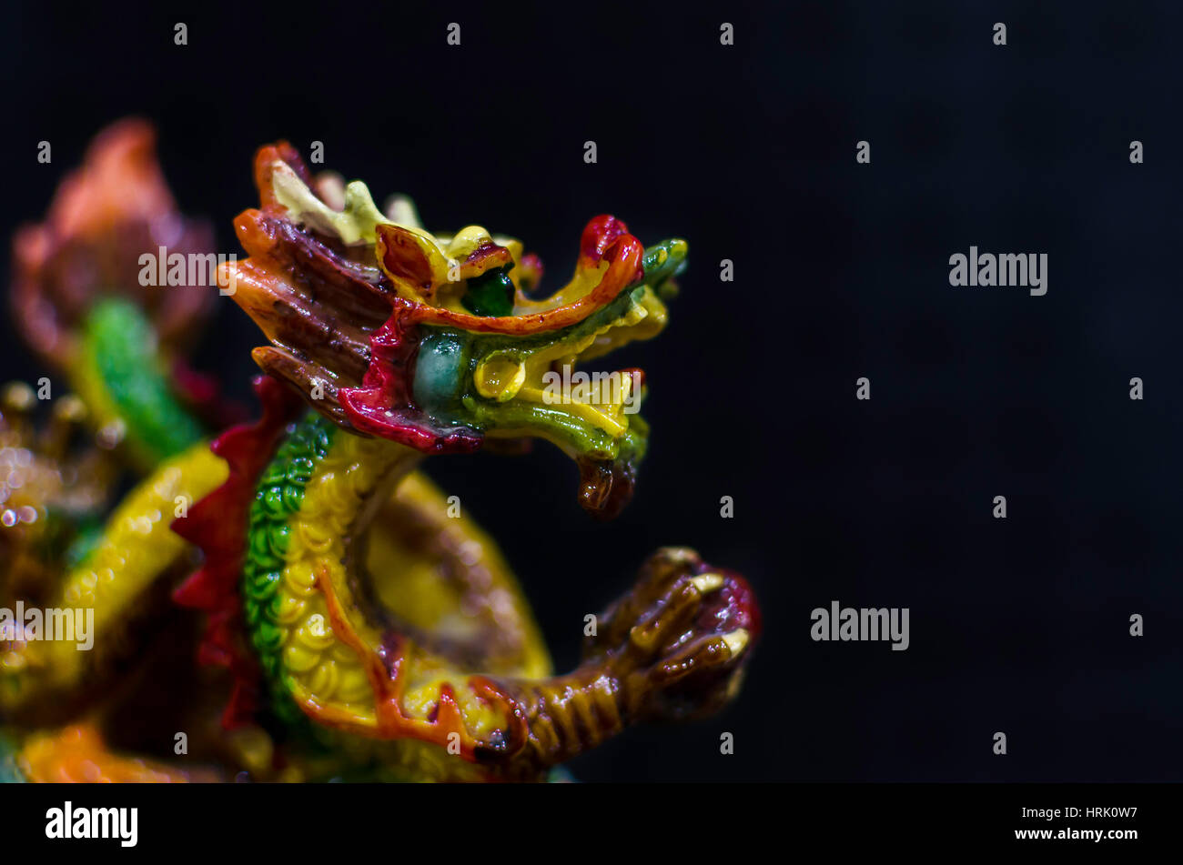 Colorful Ceramic Curio Toy Dragon Stock Photo