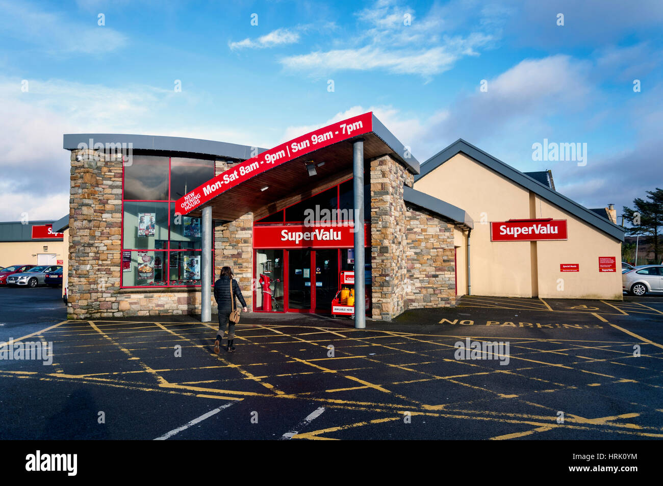 Frontage of SuperValu shop store in Dungloe, County Donegal, Ireland Stock Photo