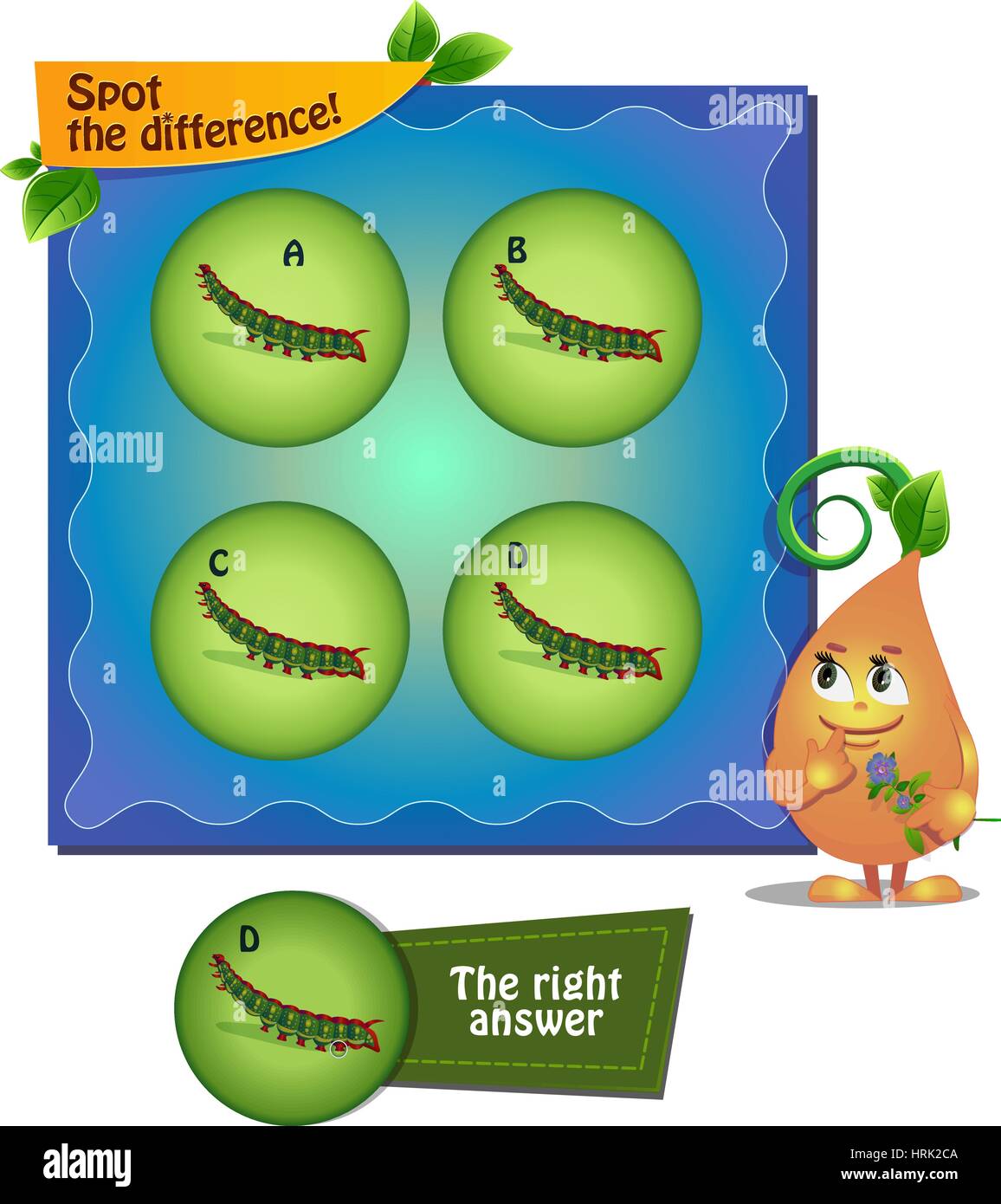 Visual Game for children. Task: Spot the difference Stock Vector Image ...