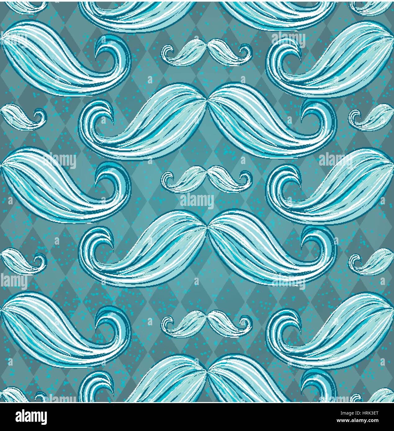 Mustache seamless pattern in vintage style Stock Vector